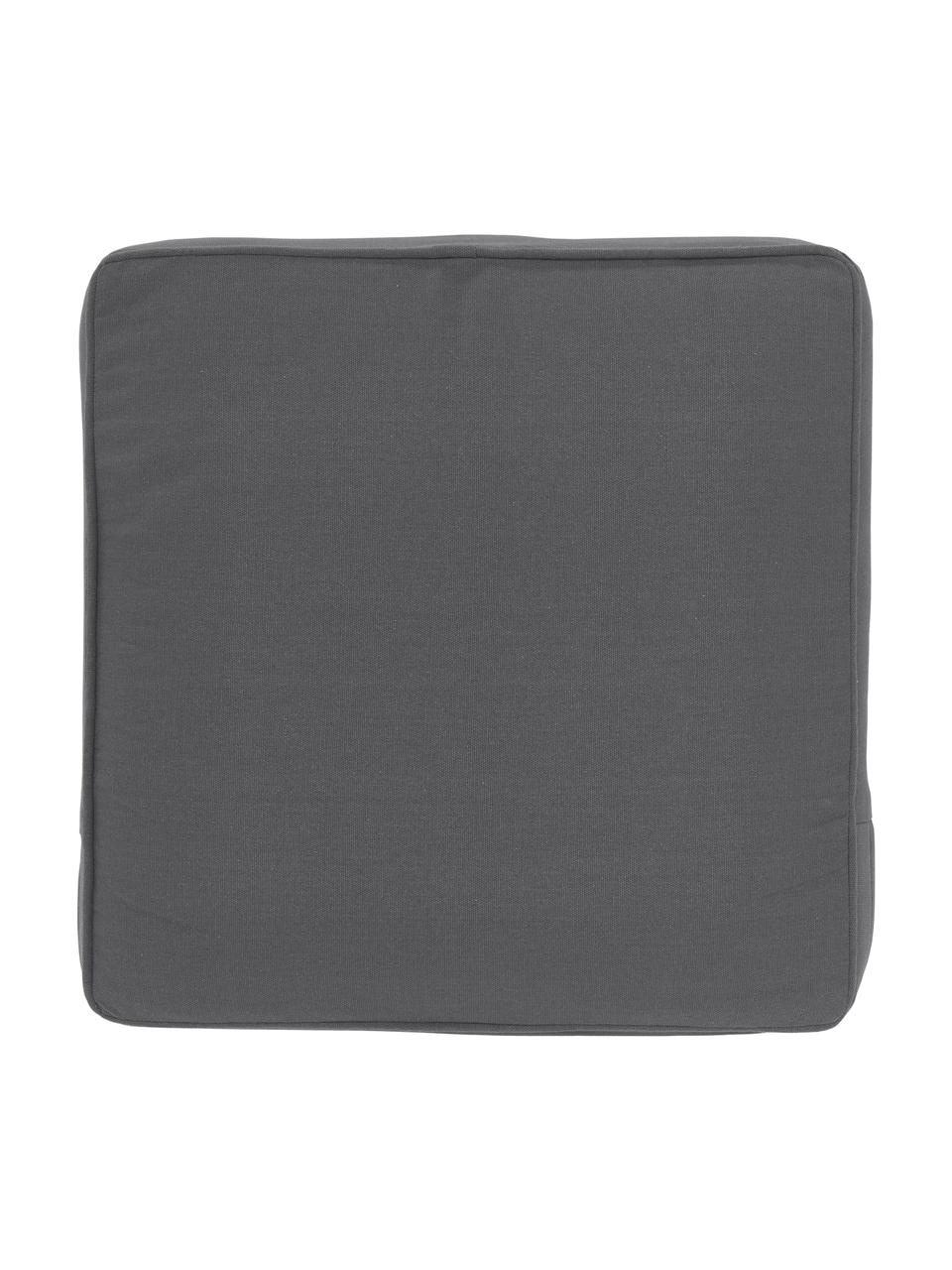 Cojín para silla alto de algodón Zoey, Funda: 100% algodón, Gris oscuro, An 40 x L 40 cm