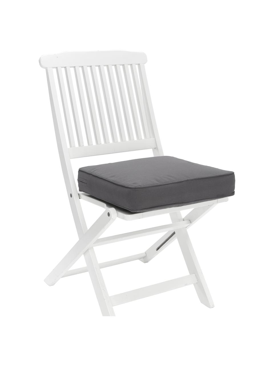 Wysoka poduszka siedzisko na krzesło z bawełny Zoey, Ciemny szary, S 40 x D 40 cm