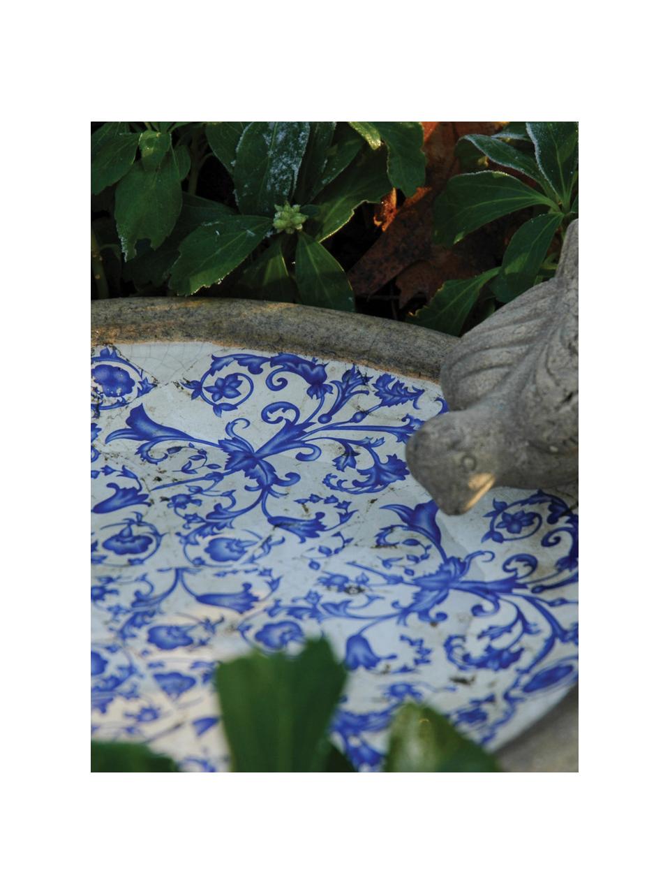 Bain d'oiseaux en céramique Cerino, Bleu, blanc