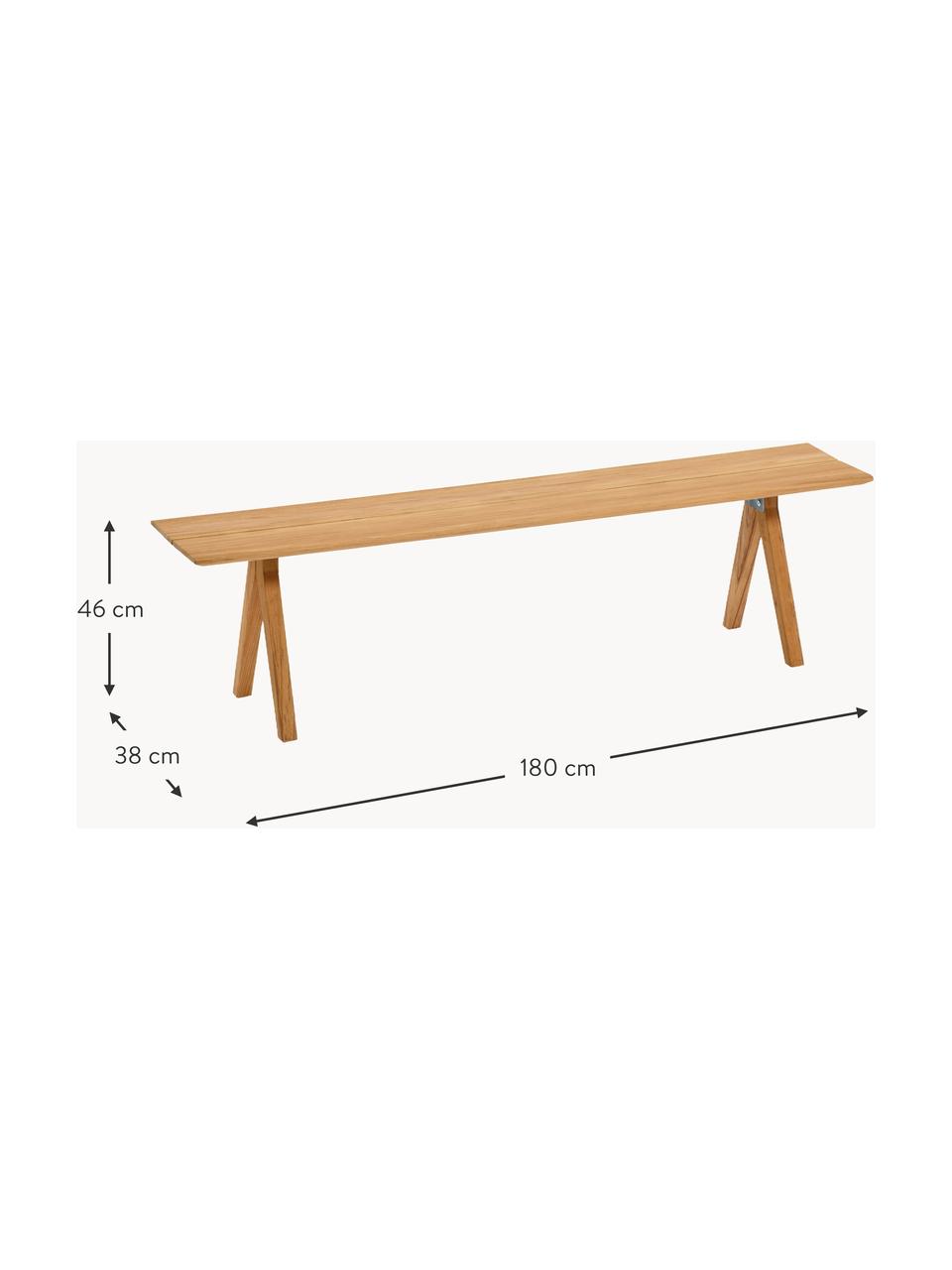 Panca da giardino in legno di teak fatta a mano Loft, varie misure, Legno di teak, Legno di teak, Larg. 180 x Prof. 38 cm