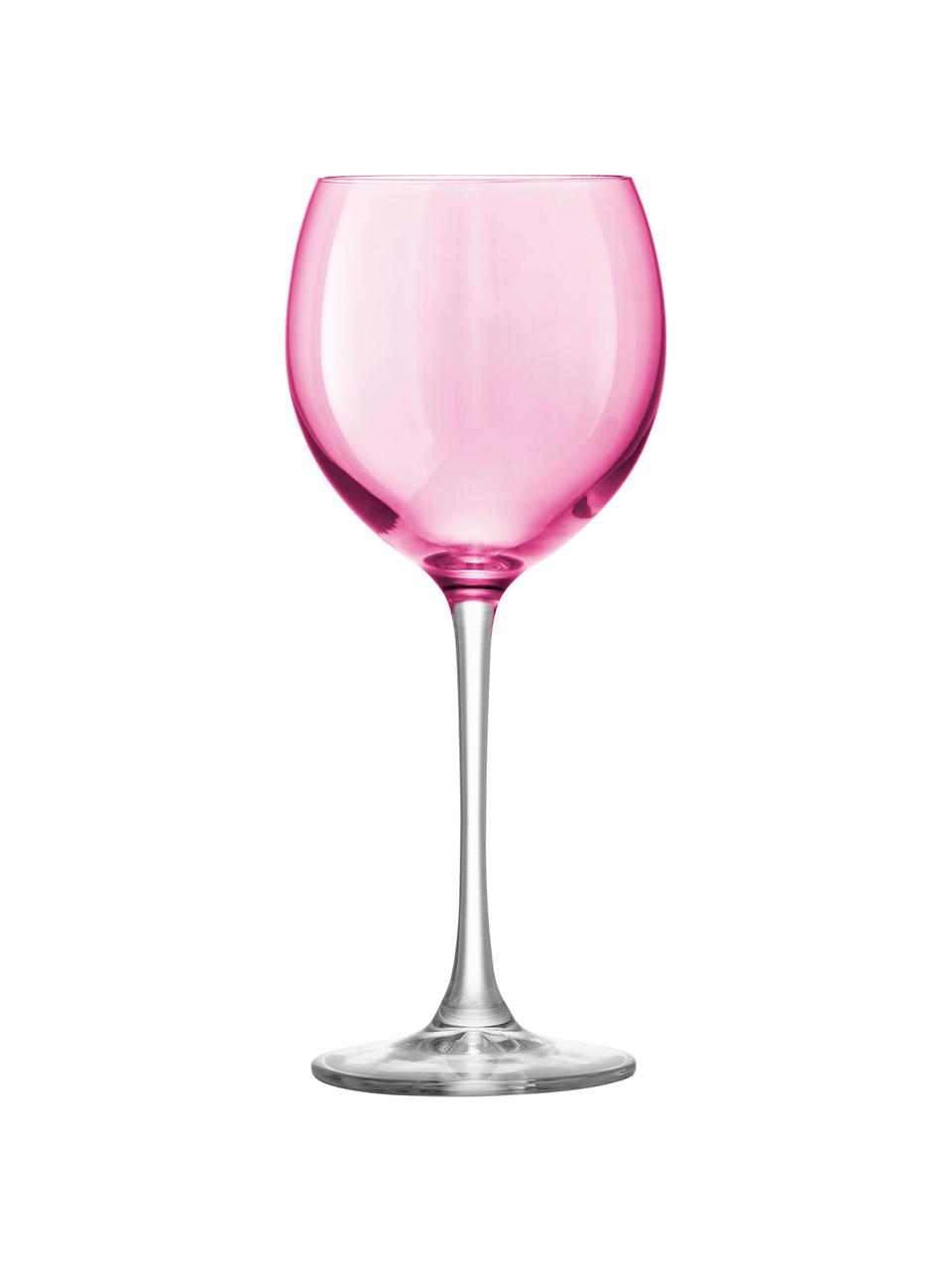 Verres à vin peints à la main Polka, 4 élém., Bleu, vert, rose, jaune