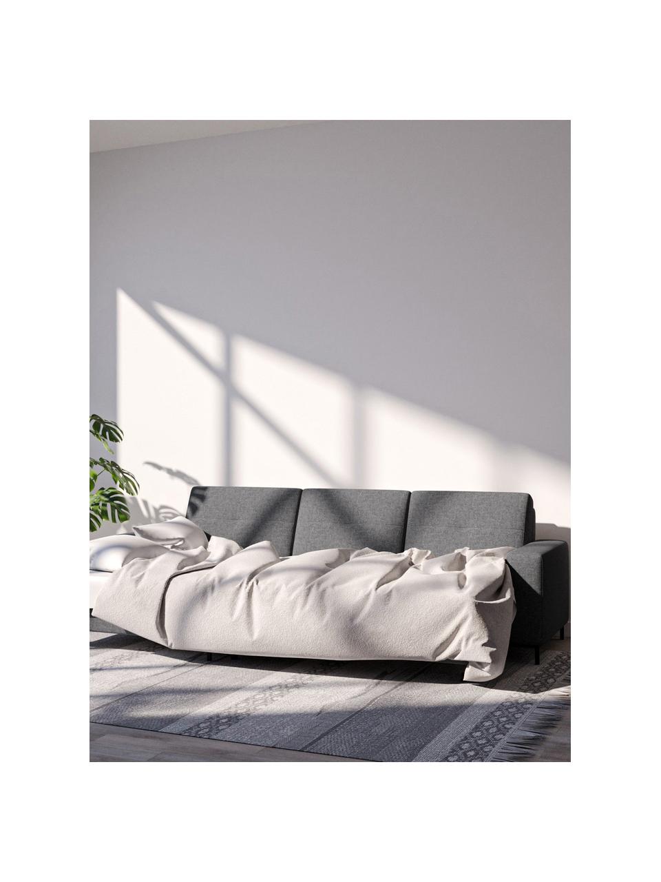 Sofá cama rinconero Moor, con espacio de almacenamiento, Tapizado: 100% poliéster de fácil l, Estructura: madera dura, madera bland, Patas: madera pintada Alta resis, Gris antracita, An 260 x F 162 cm