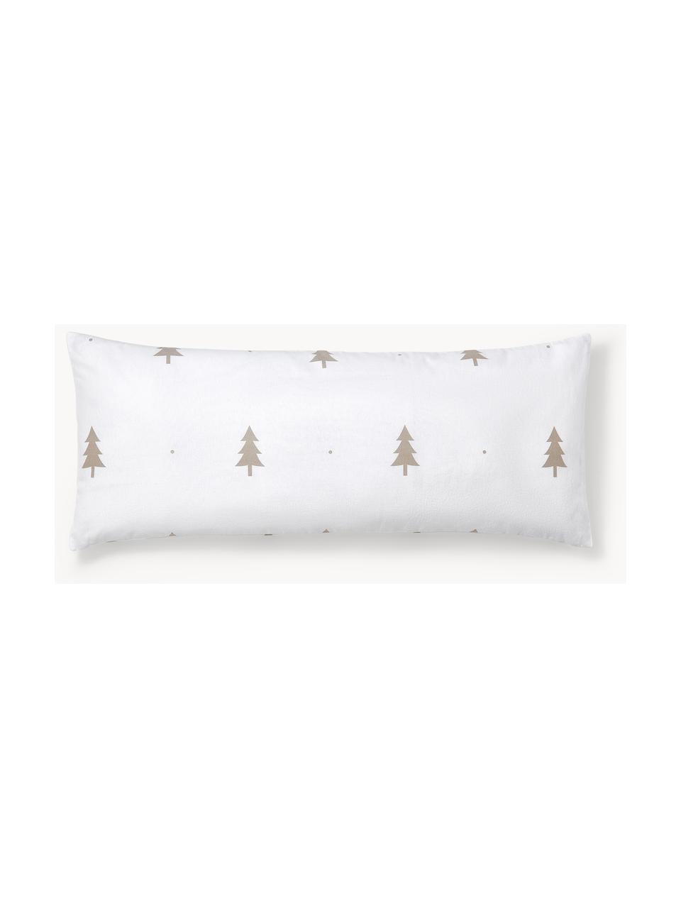 Funda de almohada de franela invernal X-mas Tree, Blanco, beige, An 40 x L 80 cm