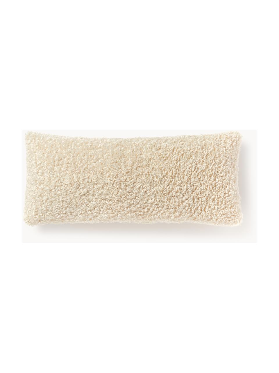 Teddy stoffen kussenhoes Dotty, Teddyvacht (100% polyester), Crèmewit, B 30 x L 70 cm