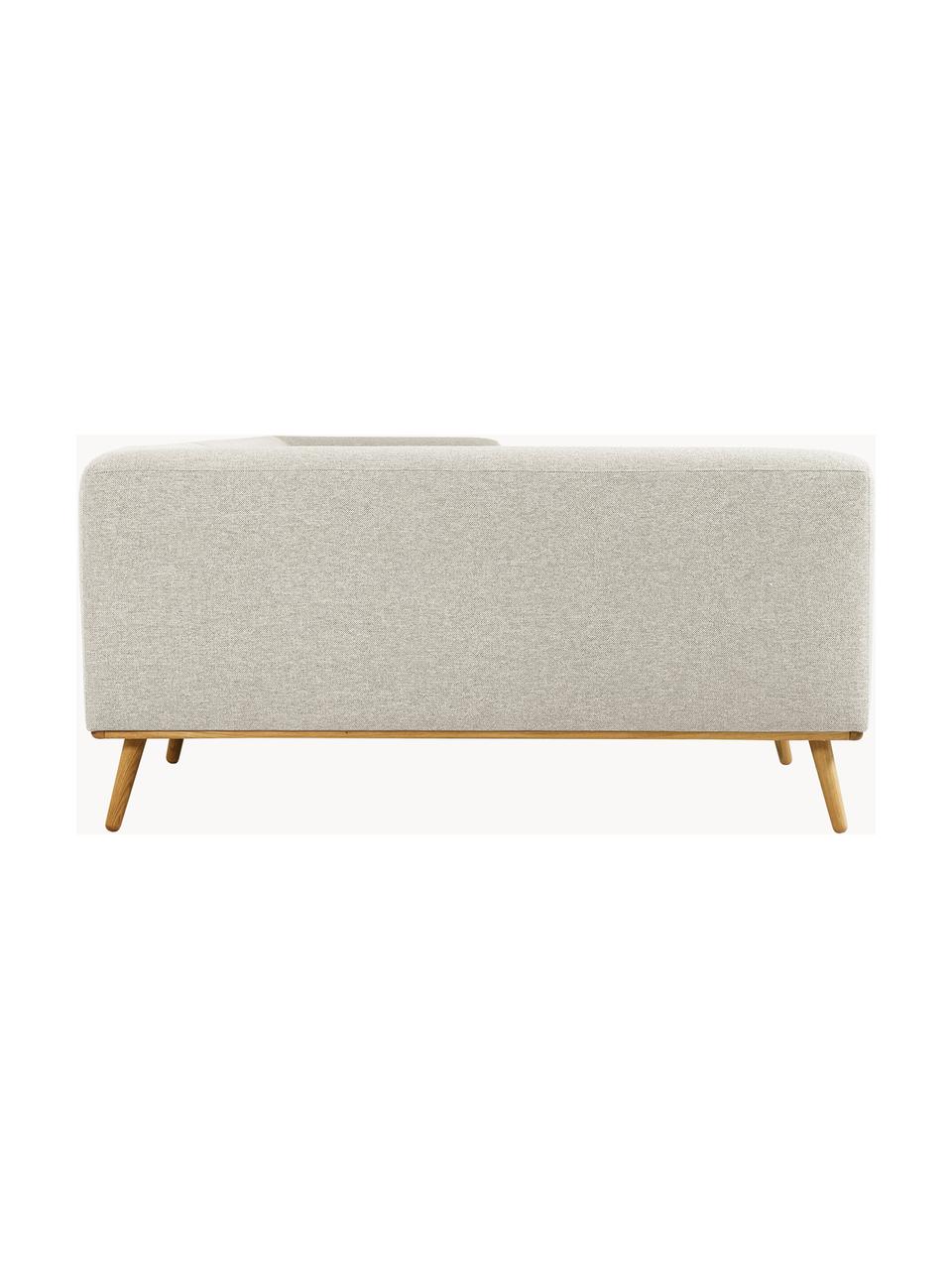 Ecksofa Archie mit Eichenholz-Füßen, Bezug: 100% Wolle, Gestell: Kiefernholz, FSC-zertifiz, Beine: Massives Eichenholz, FSC-, Webstoff Hellbeige, B 264 x T 162 cm, Eckteil rechts