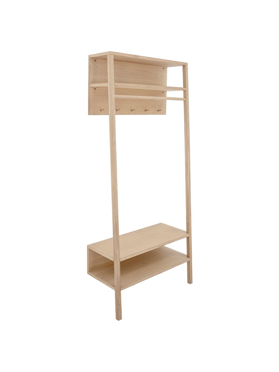 Garderobe Sambre van eikenhout, Eikenhout, Beige, B 80 x H 180 cm