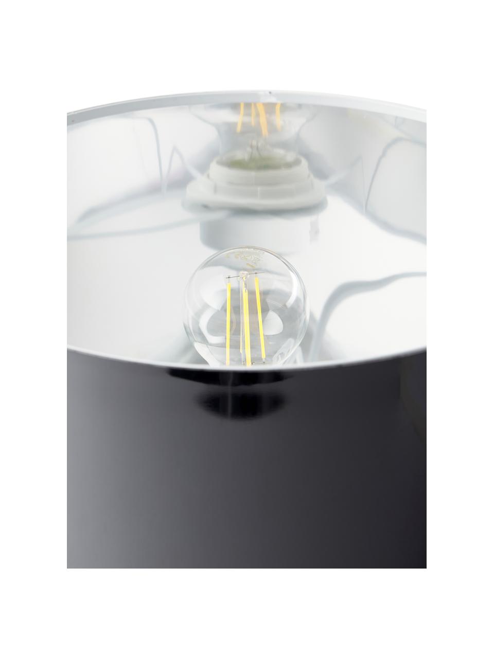 Lámpara de mesa en look mármol Mamo, Pantalla: plástico, Estructura: metal pintado, Negro, mármol blanco, Ø 31 x Al 38 cm