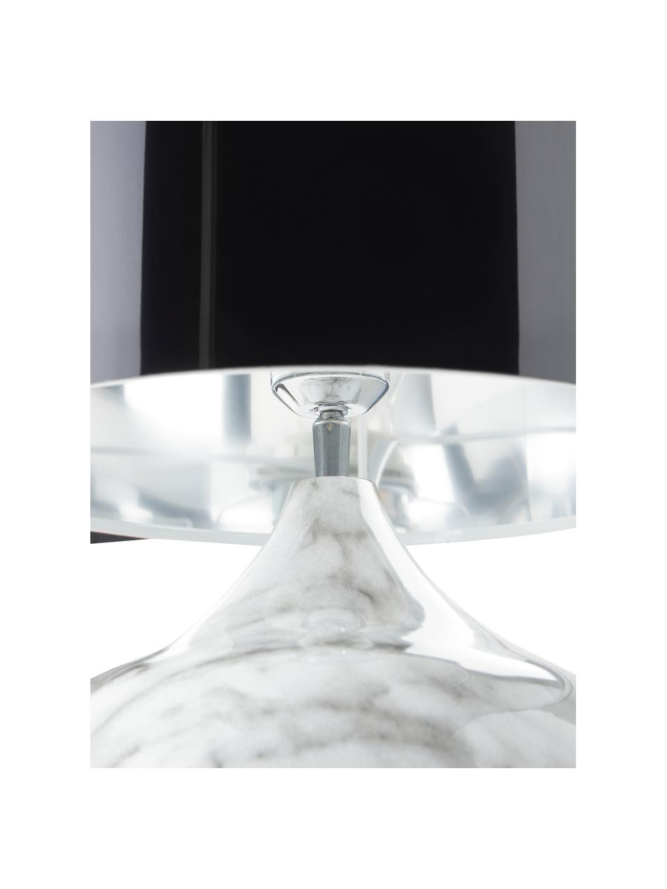 Stolová lampa v mramorovom vzhľade Mamo, Čierna, biela, mramorovaná, Ø 31 x V 38 cm