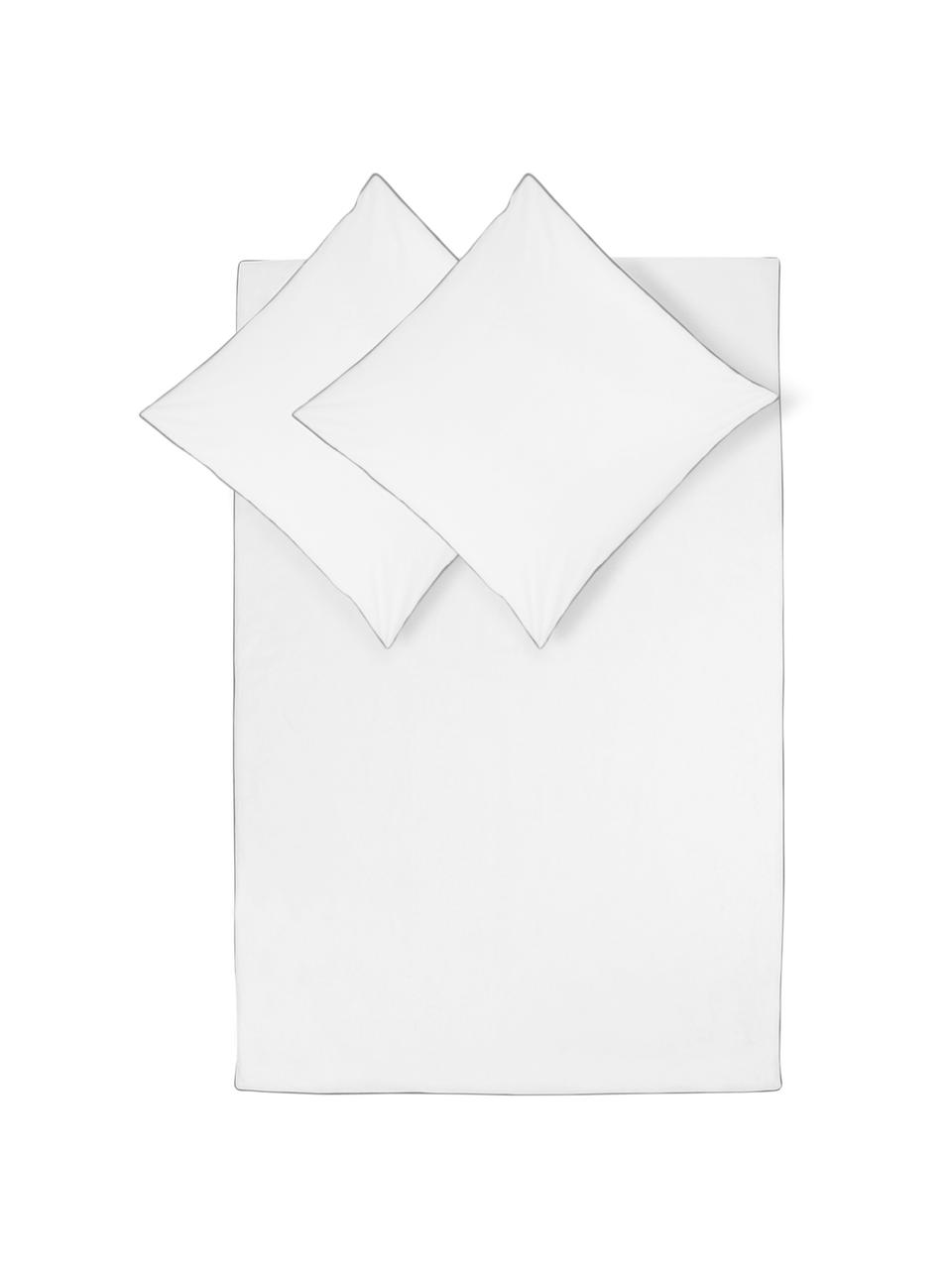 Perkálové povlečení s lemováním Daria, Bílá, 200 x 200 cm + 2 polštáře 80 x 80 cm