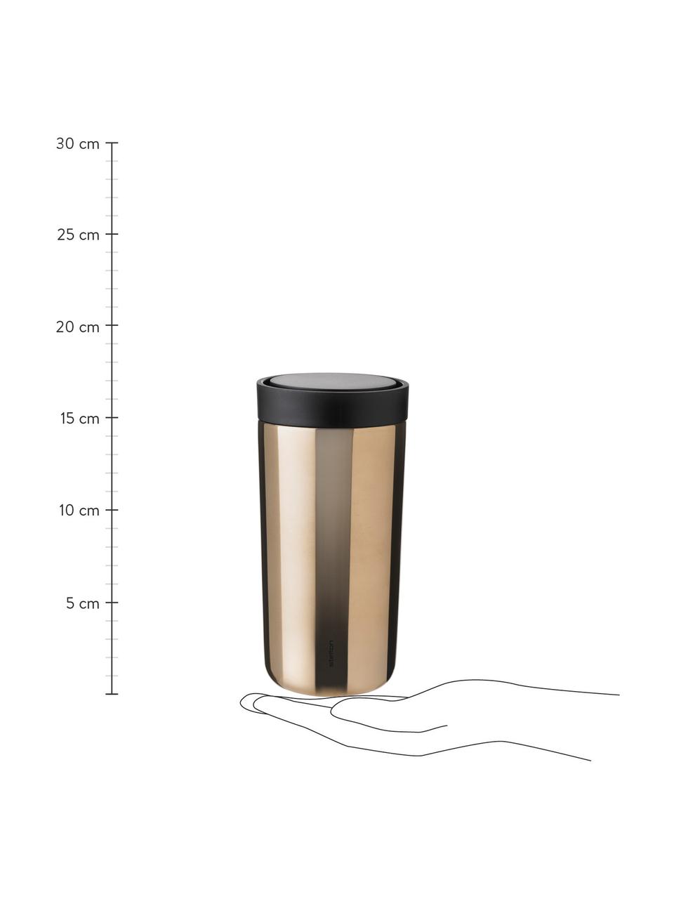 Mug isotherme doré, brillant, To Go Click, Couleur dorée, Ø 8 cm, haut. 17 cm, 400 ml