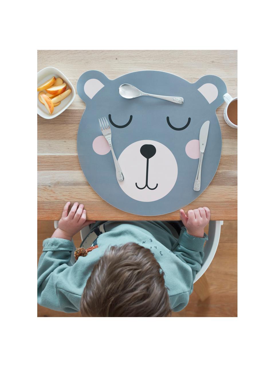 Placemat Bear, Kunststof, Tinten blauwgrijs, B 37 x L 37 cm