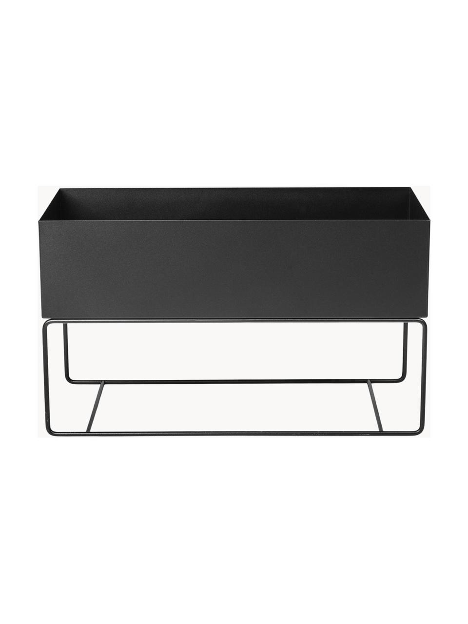 Portavaso Plant Box, Acciaio verniciato a polvere, Nero, Larg. 77 x Alt. 45 cm