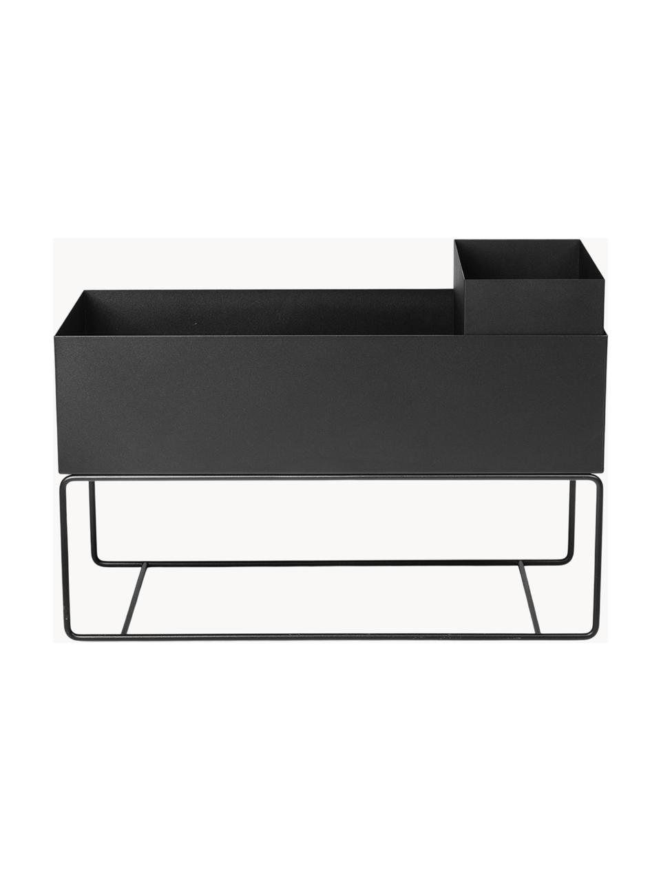 Portavaso Plant Box, Acciaio verniciato a polvere, Nero, Larg. 77 x Alt. 45 cm