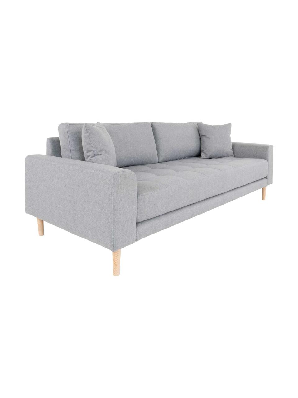 Sofa Andrew (3-osobowa), Tapicerka: poliester 30 000 cykli w , Nogi: drewno jodłowe, Jasny szary, S 210 x G 93 cm