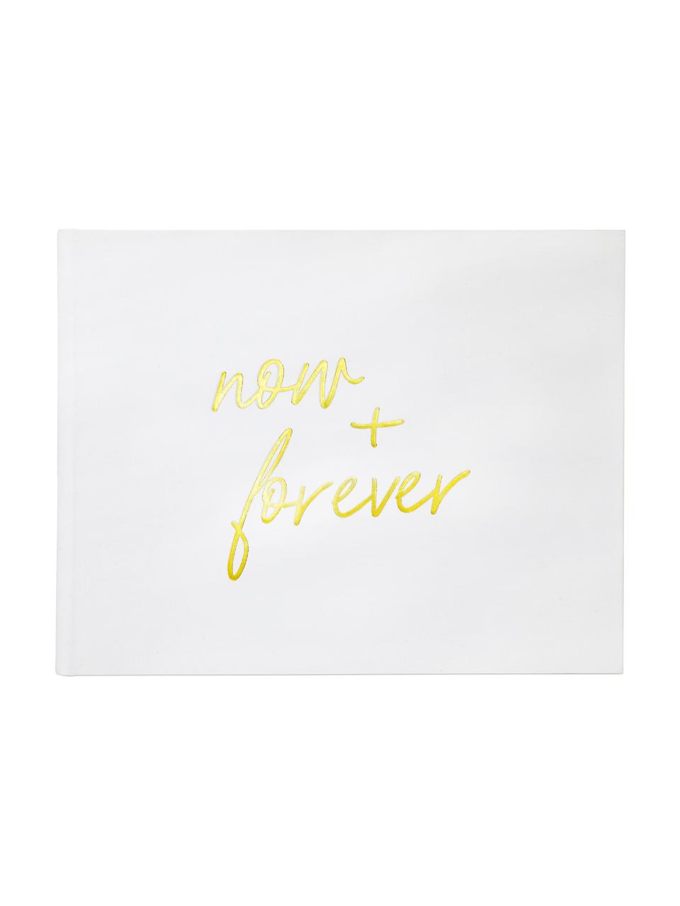 Libro de visitas Now&Forever, Blanco crema, dorado, An 28 x Al 22 cm