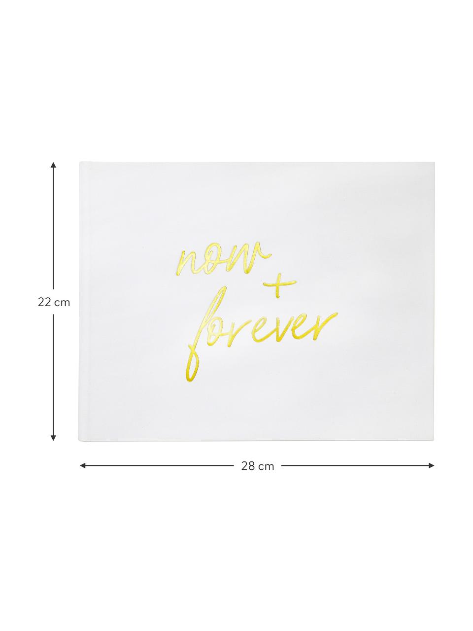 Gastenboek Now&Forever, Crèmewit, goudkleurig, 28 x 33 cm