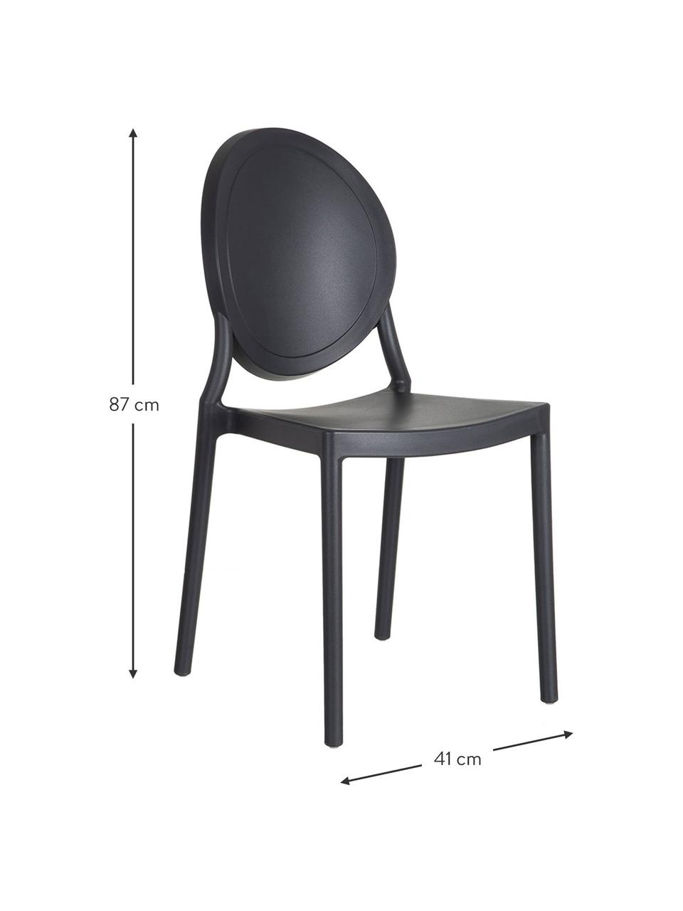 Silla de polipropileno Binster, Polipropileno, Negro, An 41 x Al 87 cm