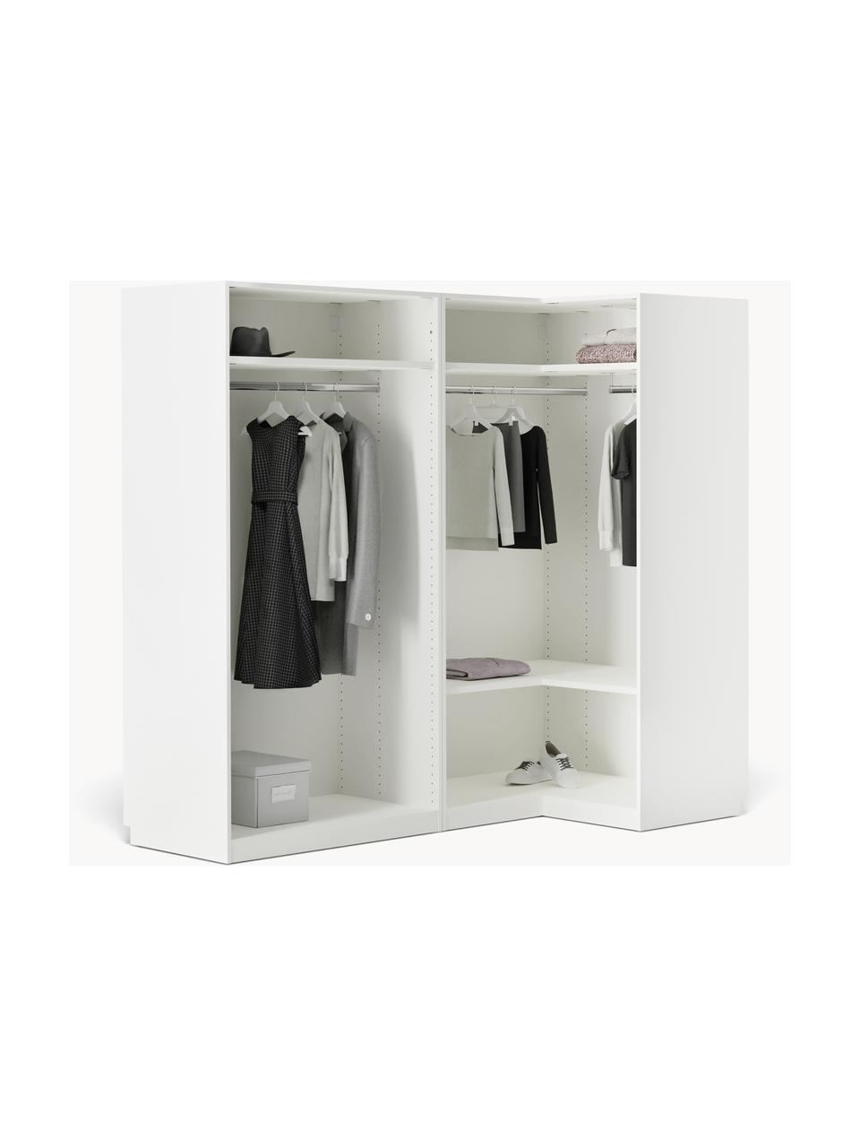 Armoire d'angle modulaire Leon, larg. 215 cm, plusieurs variantes, Blanc, Basic Interior : larg. 215 x haut. 200 cm, avec module d'angle