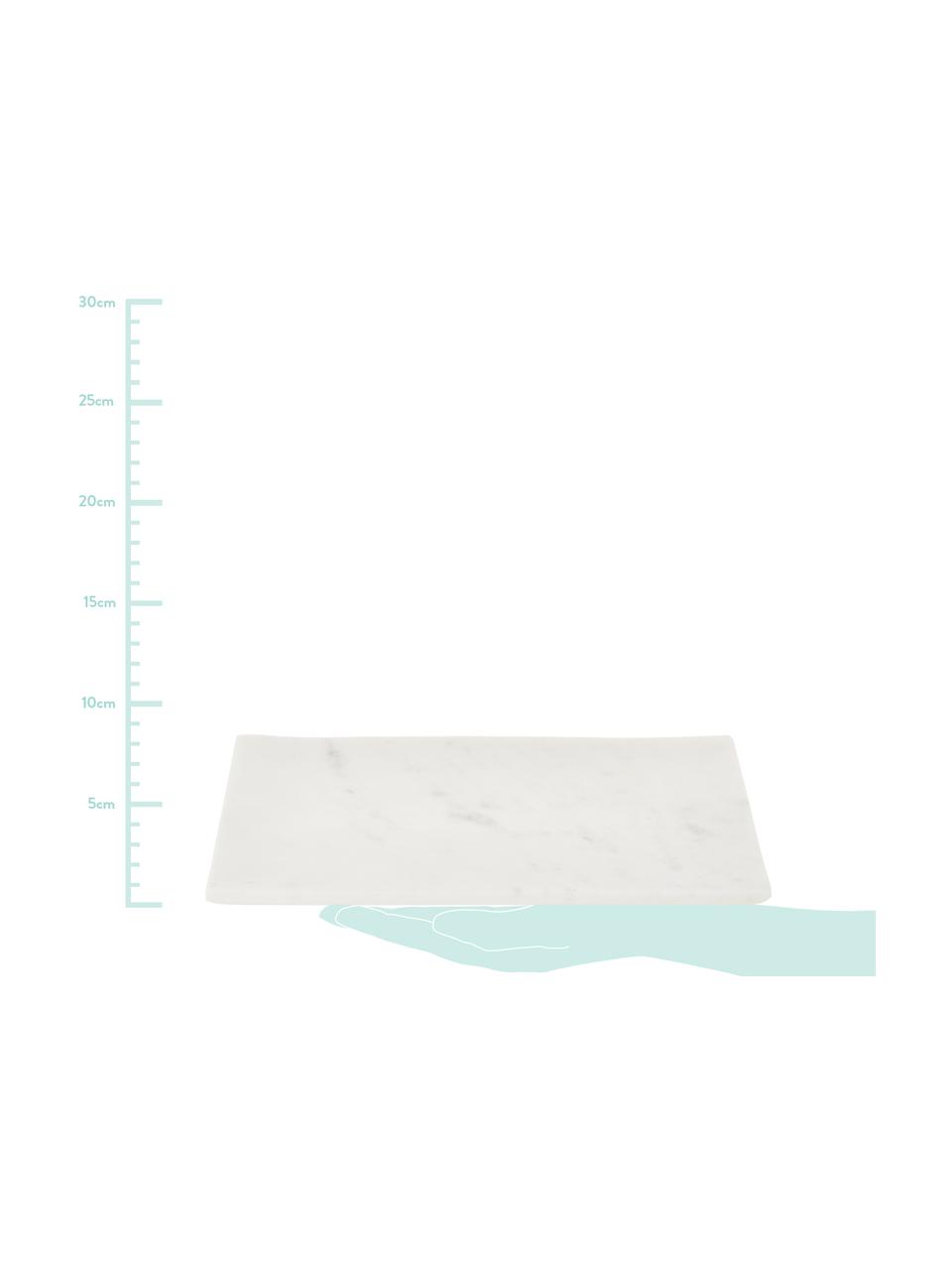 Marmeren serveerplateau Klevina, Marmer, Wit, B 28 x H 2 cm