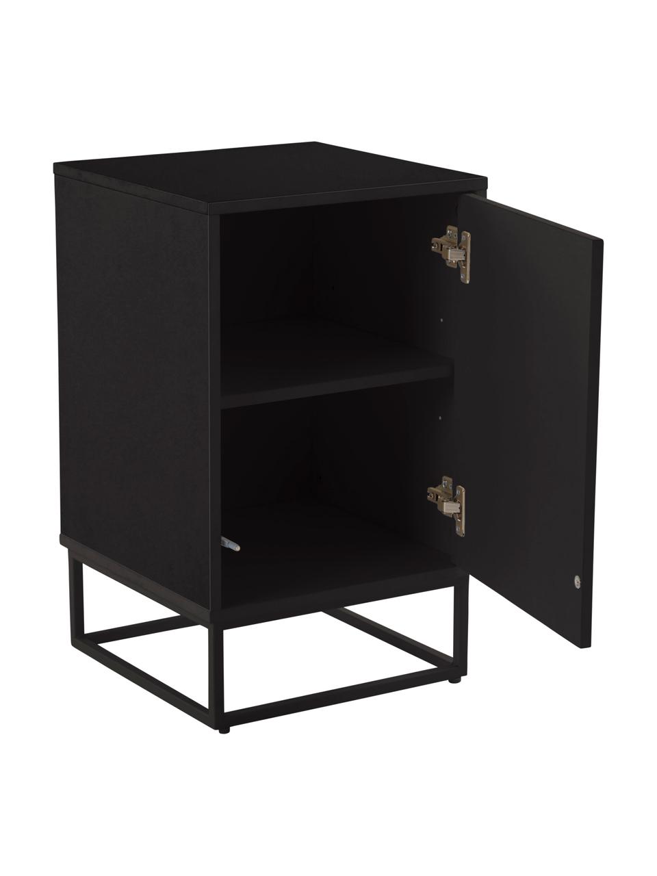 Table de chevet en bois Lyckeby, Bois, laque noire, larg. 40 x haut. 65 cm