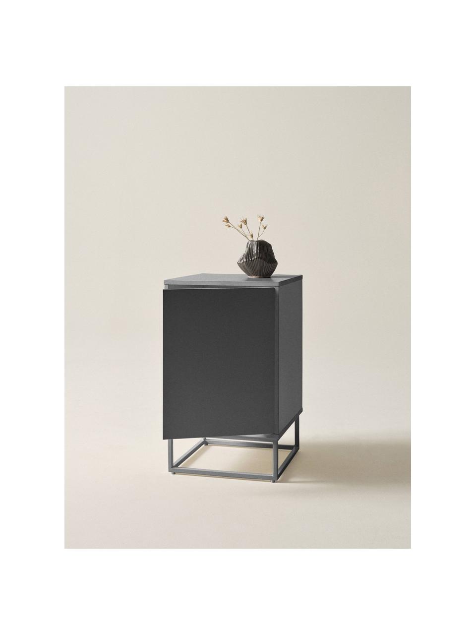 Table de chevet en bois Lyckeby, Bois, laque noire, larg. 40 x haut. 65 cm