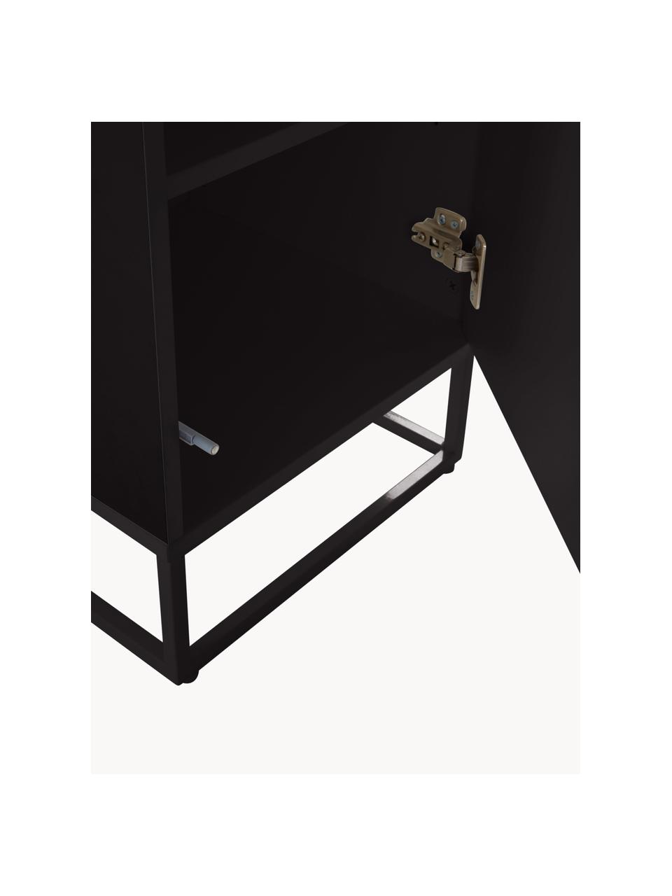 Dřevěný noční stolek Lyckeby, Černá, Š 40 cm, V 65 cm