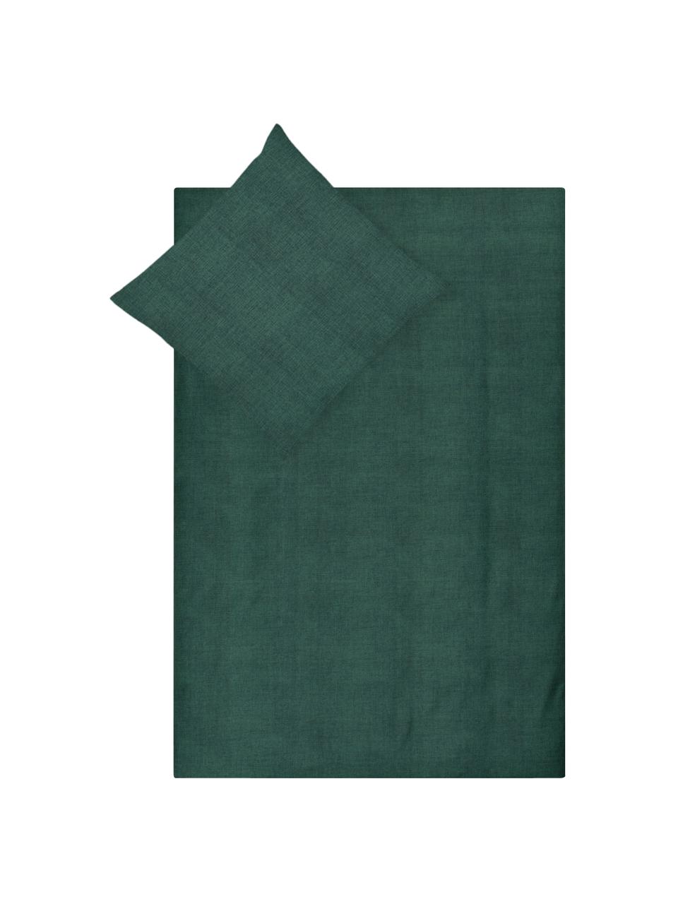 Katoenen dekbedovertrek Lauren, Groen, 240 x 220 cm
