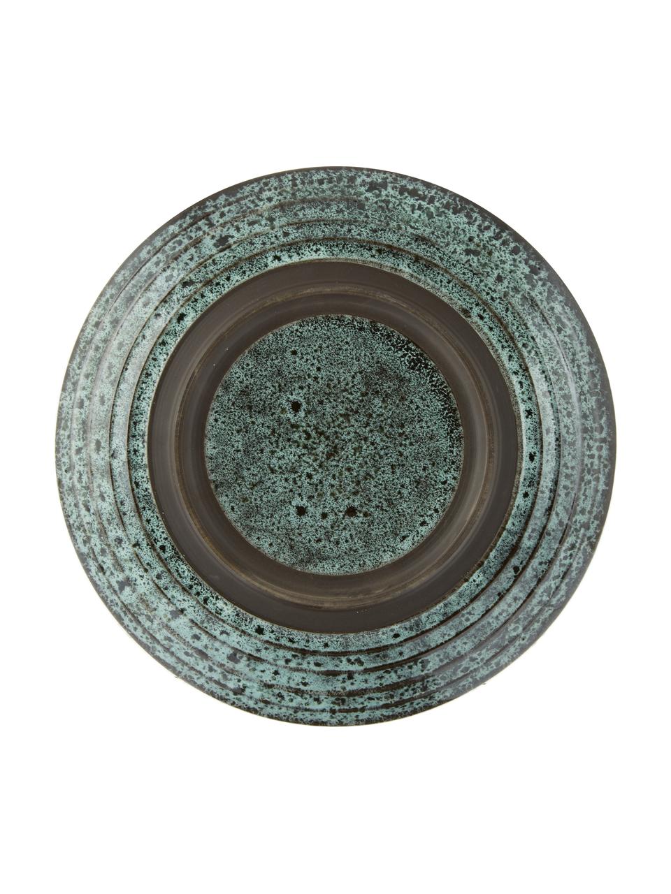 Snídaňové talíře Vingo, 2 ks, Kamenina, Modrozelená, černá, Ø 22 cm