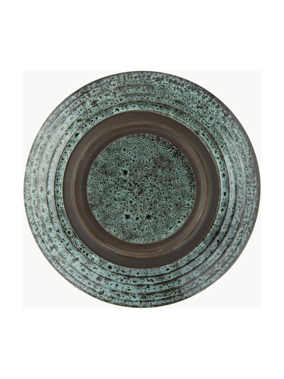 Snídaňové talíře Vingo, 2 ks, Kamenina, Petrolejová, tečky, Ø 22 cm