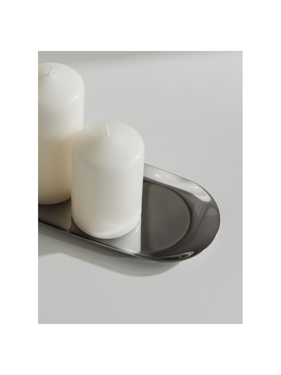 Decoratief dienblad Samu, Edelstaal, Zilverkleurig, B 10 x L 23 cm