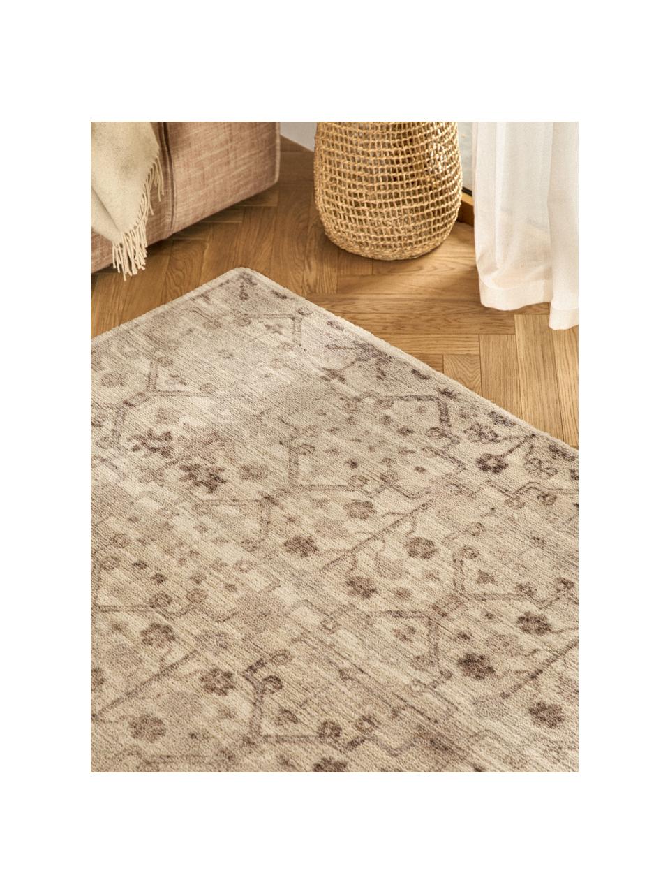 Alfombra artesanal de pelo corto Rosalie, 100% lana, Tonos beige, An 120 x L 180 cm (Tamaño S)