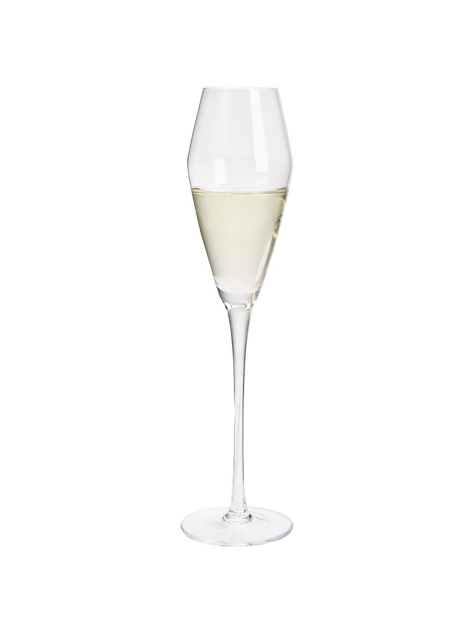 Flûte à champagne soufflée bouche Ays, 4 pièces, Verre, Transparent, Ø 4 x haut. 27 cm, 232 ml