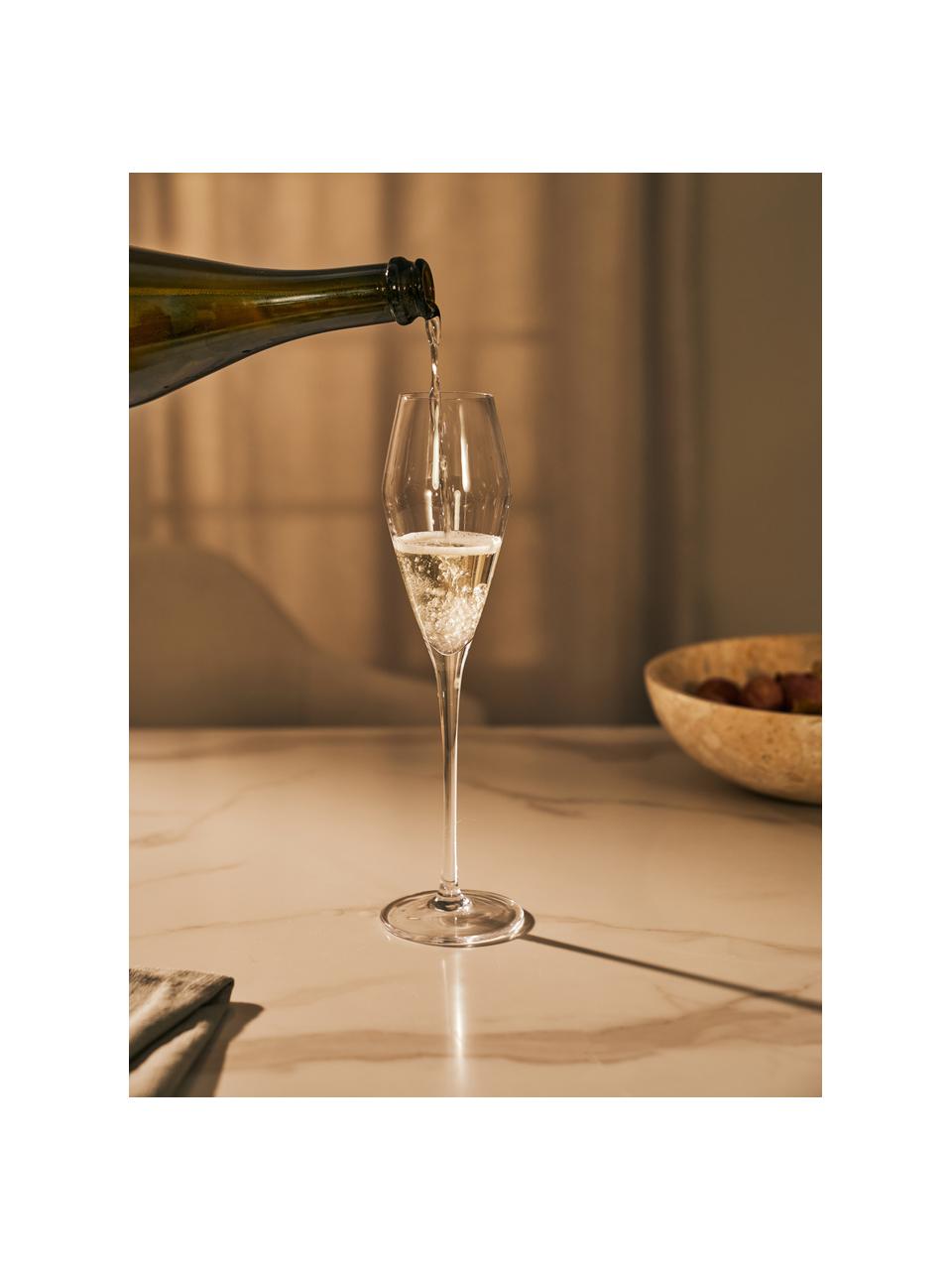 Flute champagne in vetro soffiato Ays 4 pz, Vetro, Trasparente, Ø 4 x Alt. 27 cm, 232 ml