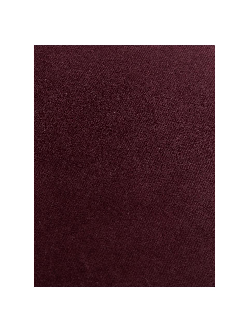 Housse de coussin velours bourgogne Dana, 100 % velours de coton, Bourgogne, larg. 40 x long. 40 cm