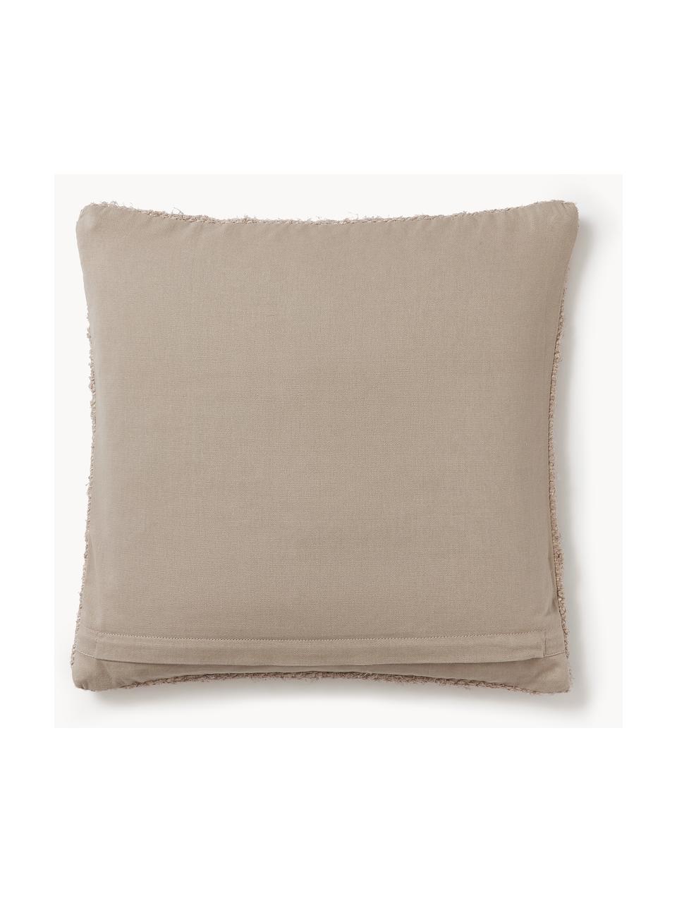 Housse de coussin en soie Rowan, Taupe, larg. 45 x long. 45 cm