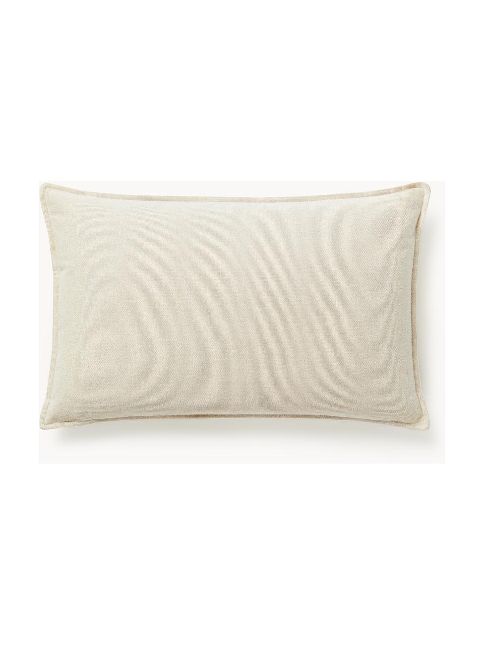 Cuscino decorativo Lennon, Rivestimento: 100% poliestere, Tessuto bianco crema, Larg. 50 x Lung. 80 cm