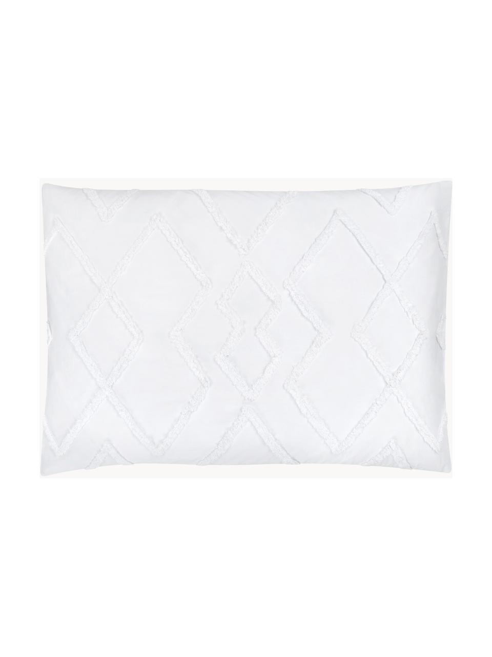 Taies d'oreiller en percale de coton Faith, 2 pièces, Blanc, Ch. larg. 50 x long. 70 cm