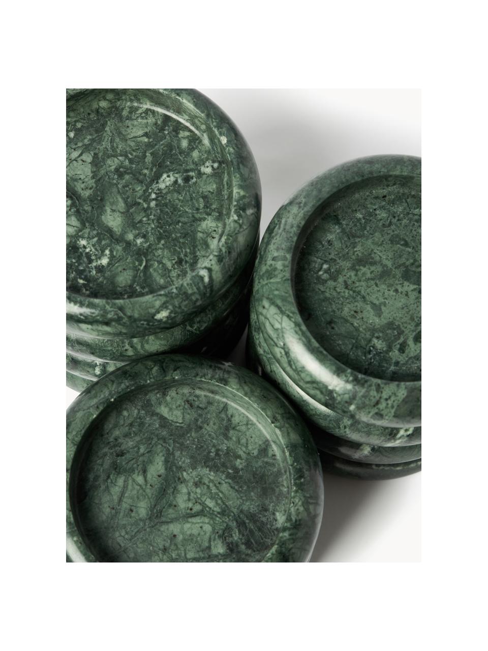 Set de portavelas de mármol Orta, 2 uds., Mármol, Mármol verde oscuro, Set de diferentes tamaños