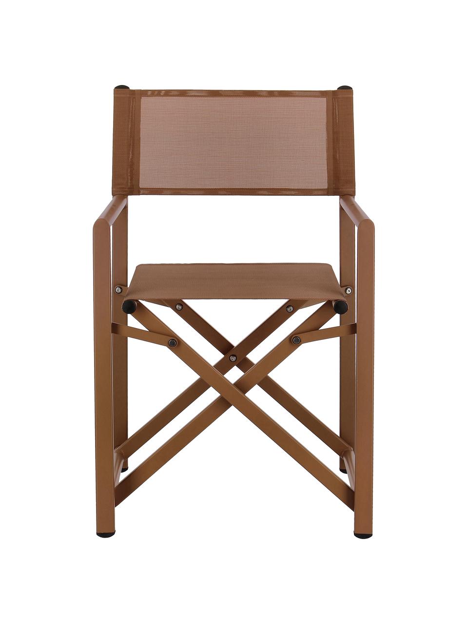 Klappbarer Gartenstuhl Taylor, Sitzfläche: Kunststoff (610 g/m²), Gestell: Aluminium, pulverbeschich, Braun, B 55 x T 45 cm