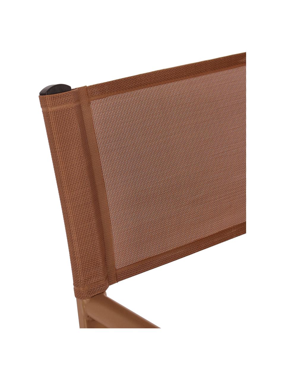 Klappbarer Gartenstuhl Taylor, Sitzfläche: Kunststoff (610 g/m²), Gestell: Aluminium, pulverbeschich, Braun, B 55 x T 45 cm