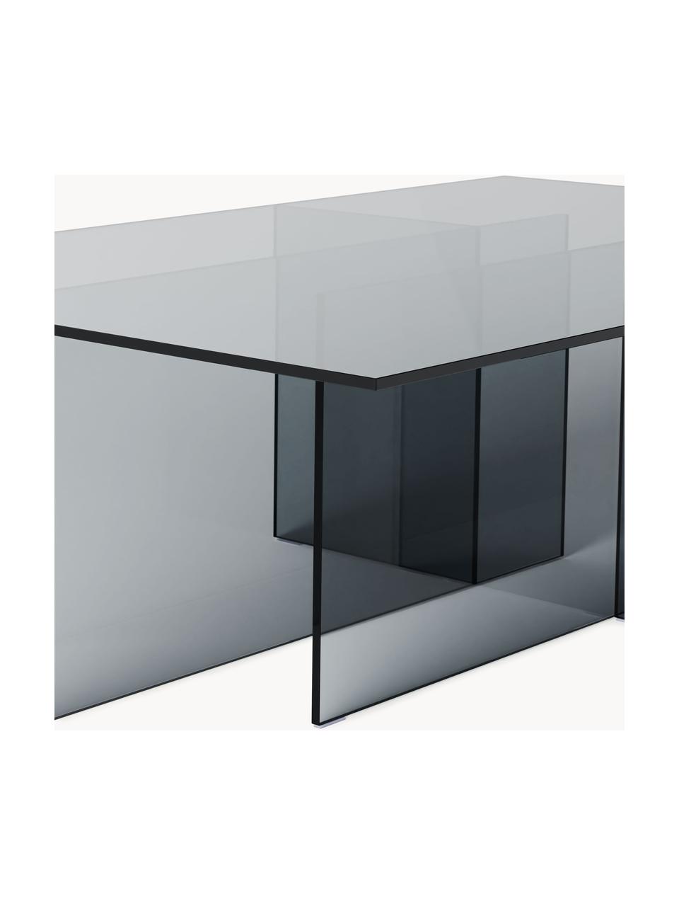 Tavolino da salotto in vetro Anouk, Vetro, Grigio trasparente, Larg. 102 x Prof. 63 cm