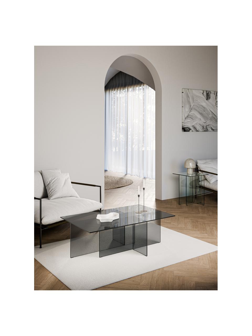 Mesa de centro de vidrio Anouk, Vidrio, Gris transparente, An 102 x Al 63 cm