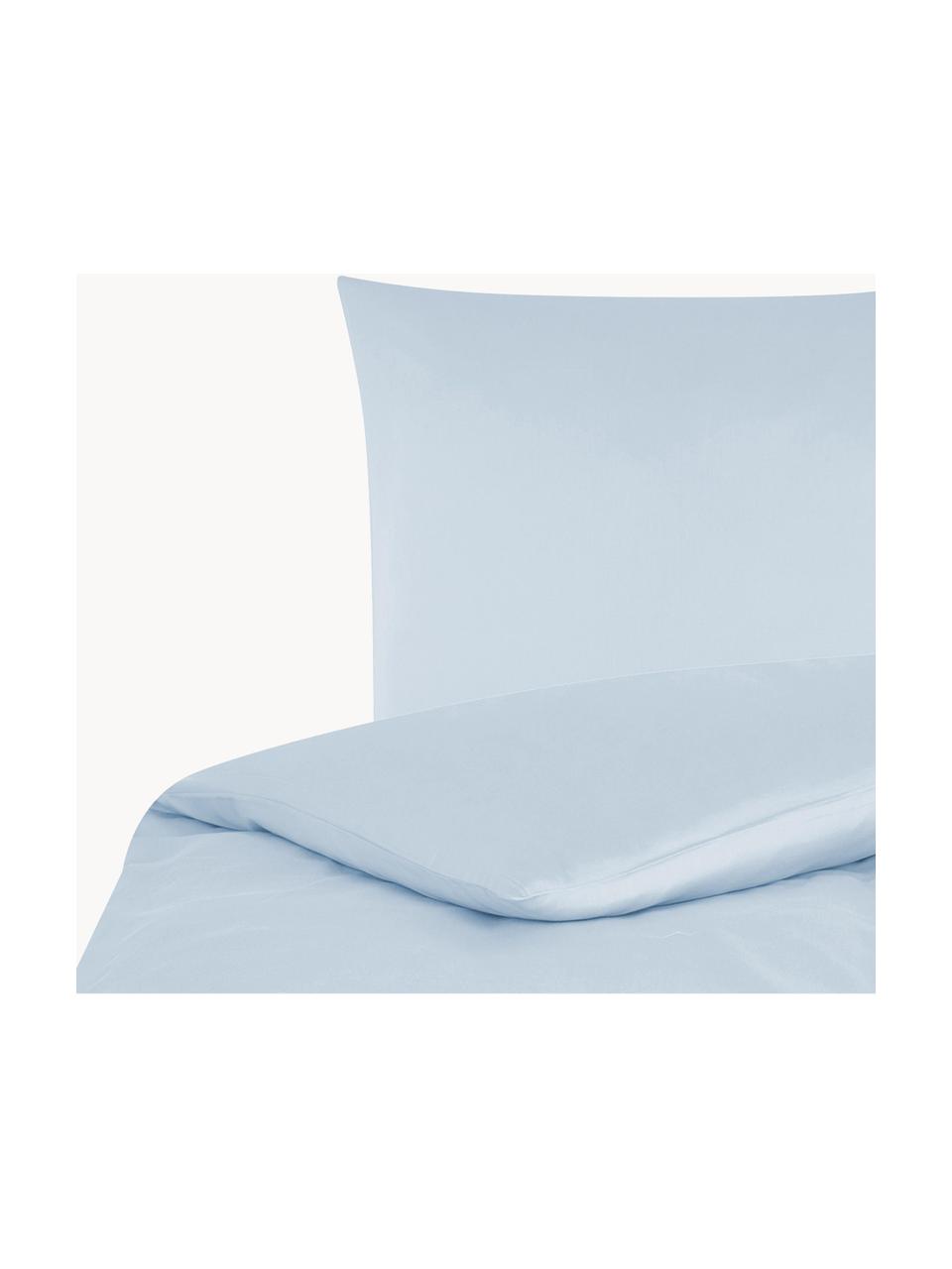 Baumwollsatin-Bettdeckenbezug Comfort, Webart: Satin, leicht glänzend Fa, Hellblau, B 200 x L 210 cm
