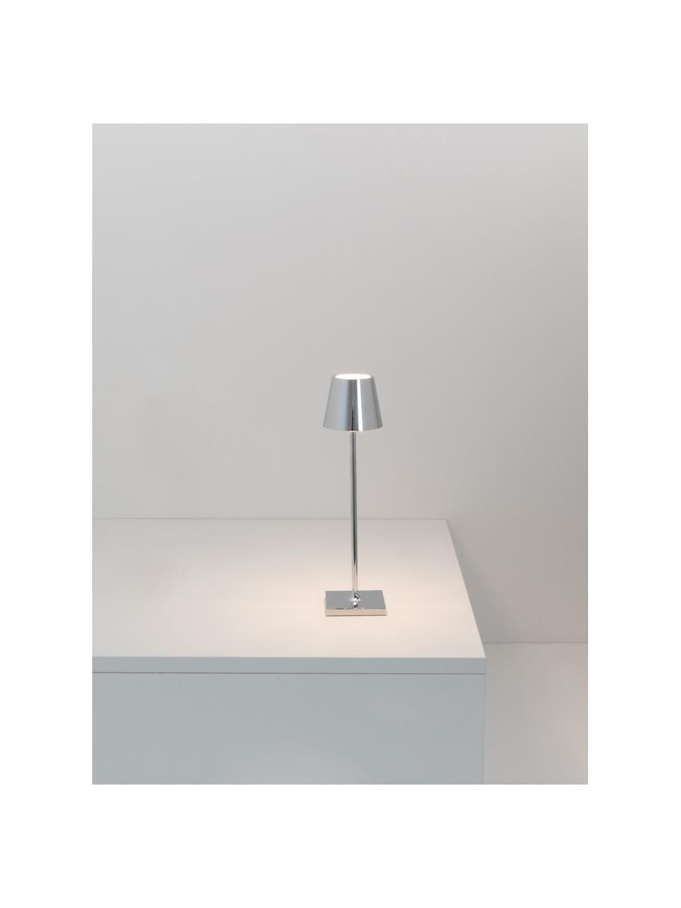 Lampe à poser LED mobile Poldina, intensité lumineuse variable, Argenté, haute brillance, Ø 11 x haut. 38 cm