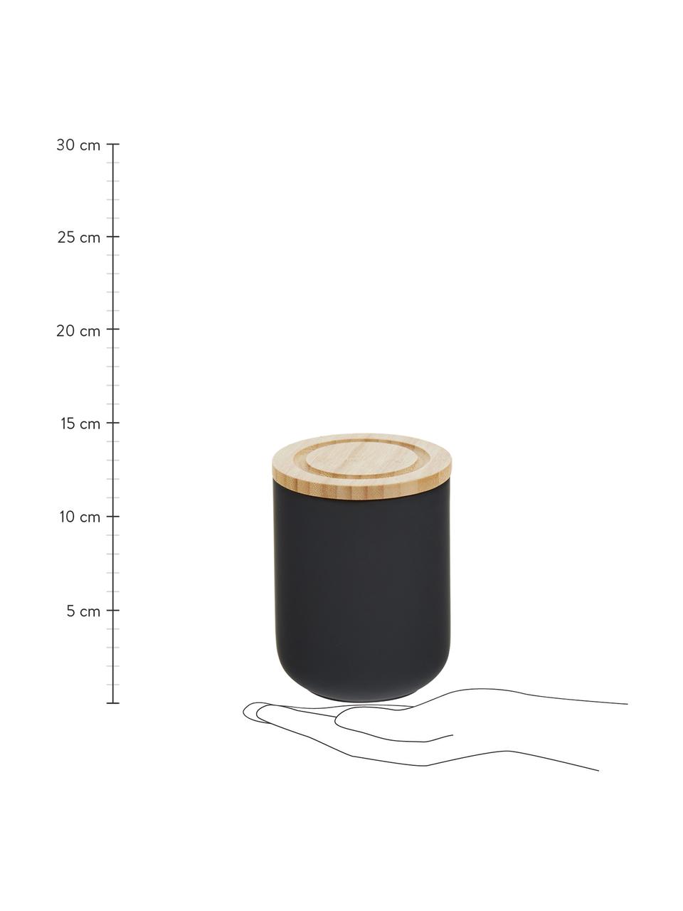 Aufbewahrungsdose Stak, verschiedene Grössen, Dose: Keramik, Deckel: Bambusholz, Schwarz, Bambus, Ø 10 x H 13 cm, 750 ml