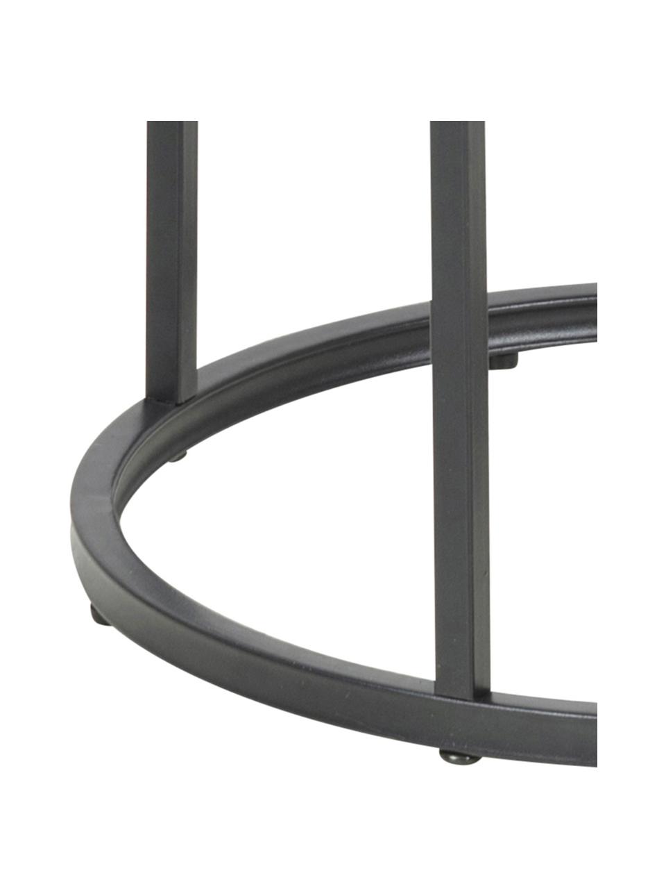 Mesa auxiliar redonda Seaford, Tablero: tablero de fibras de dens, Patas: metal con pintura en polv, Negro, Ø 40 x Al 55 cm