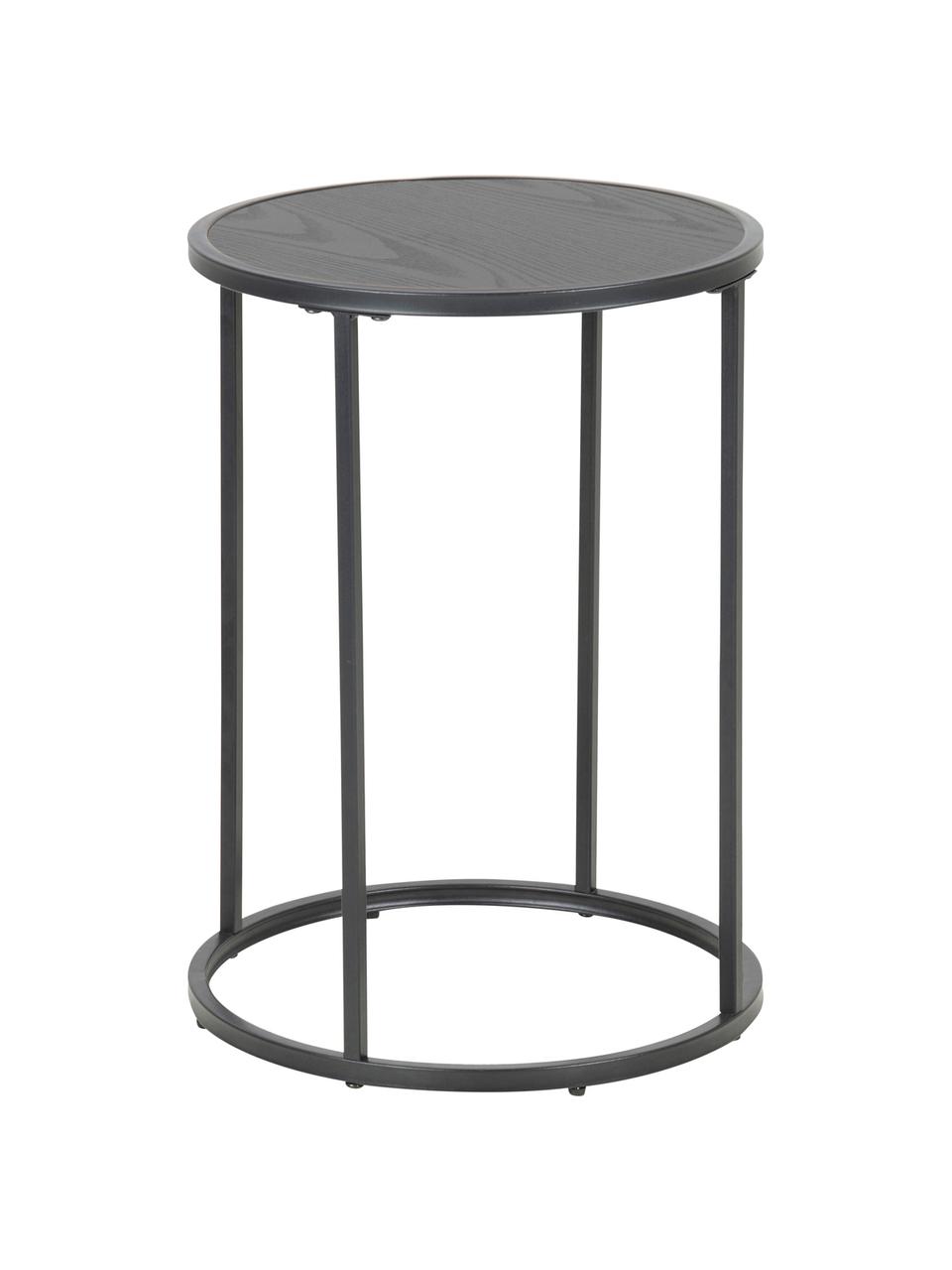 Table d'appoint ronde Seaford, Noir, Ø 40 x haut. 55 cm
