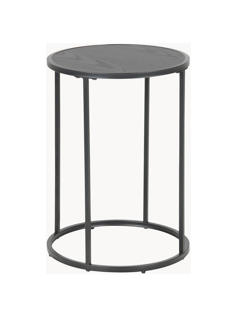 Table d'appoint ronde Seaford, Noir, Ø 40 x haut. 55 cm