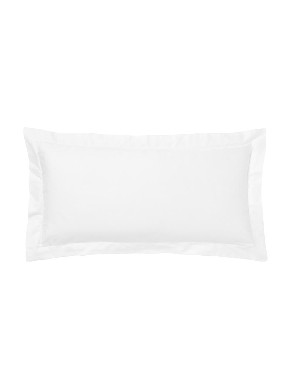 Povlak na polštář z bavlněného saténu Premium, Bílá, Š 40 cm, D 80 cm