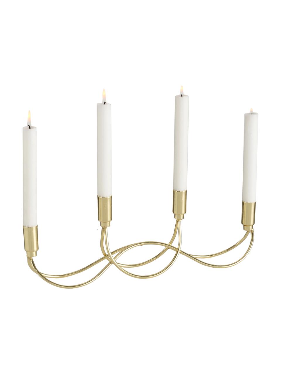 Candelabro grande Tapino, Metal con pintura en polvo, Dorado, An 39 x Al 13 cm